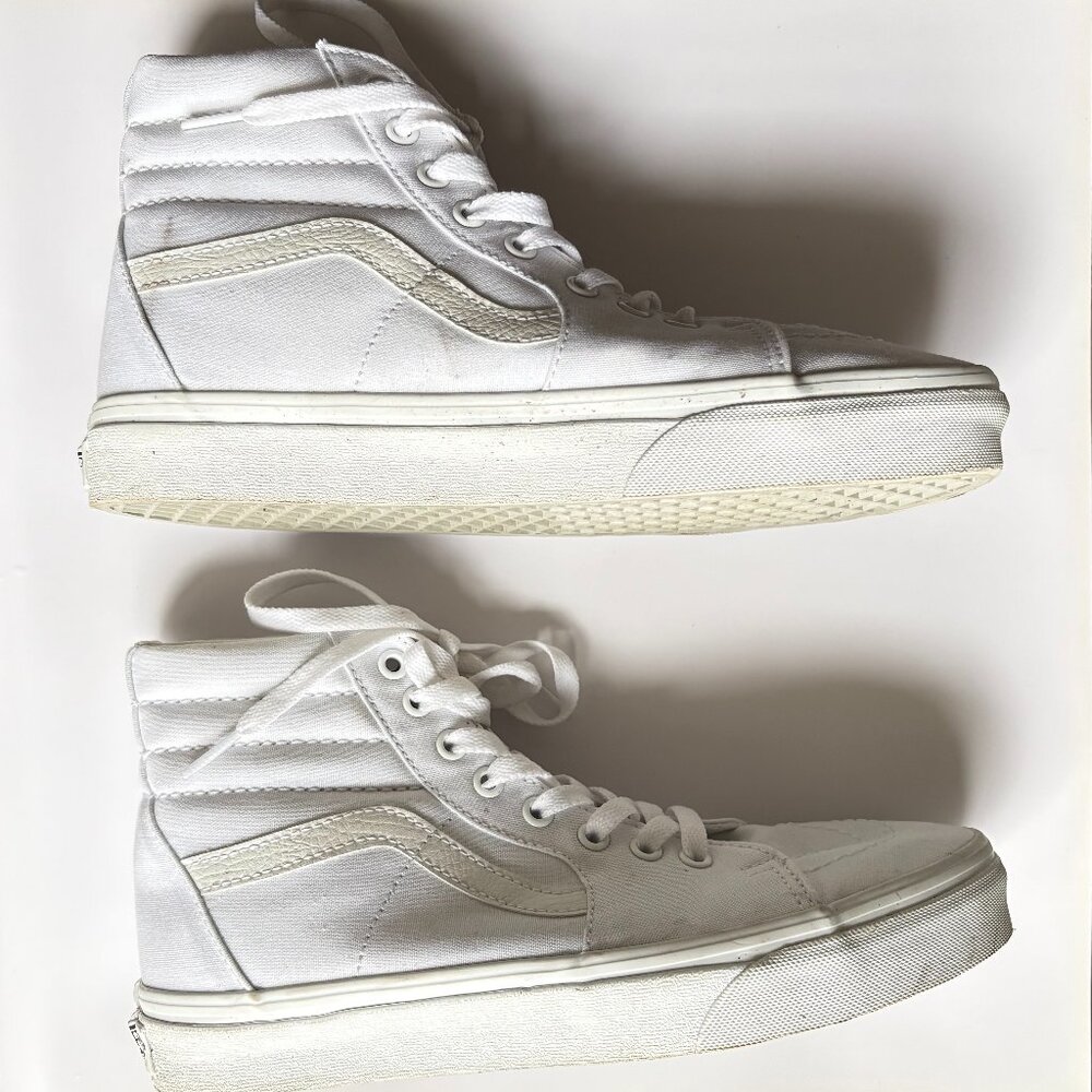 Vans White Sk8 Hi Tops
